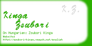 kinga zsubori business card